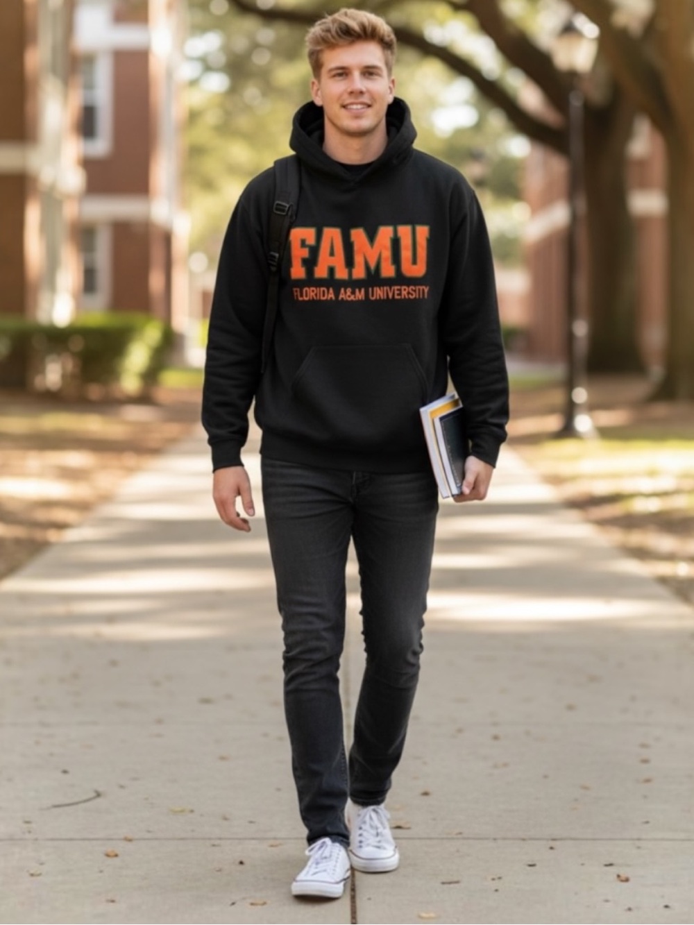 Florida A&M University Hoodie Sweatshirt FAMU Black Sz Small Mens Womens #240